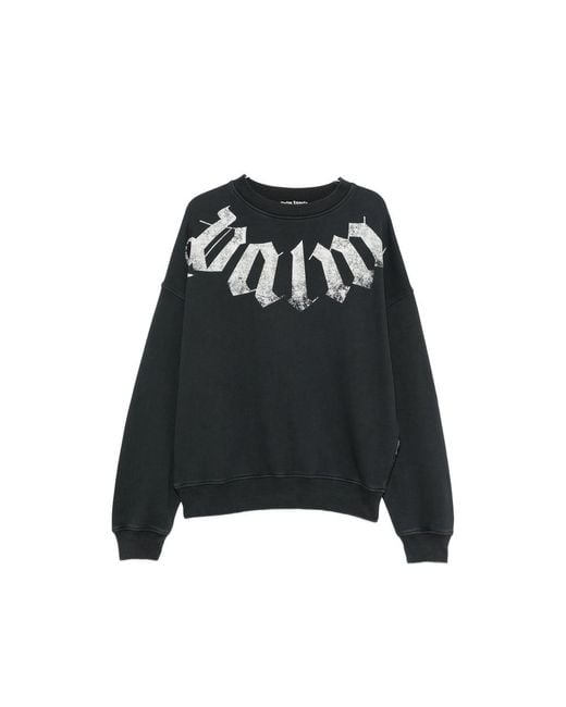Palm Angels Black Big Neck Logo Printed Sweatshirt for men