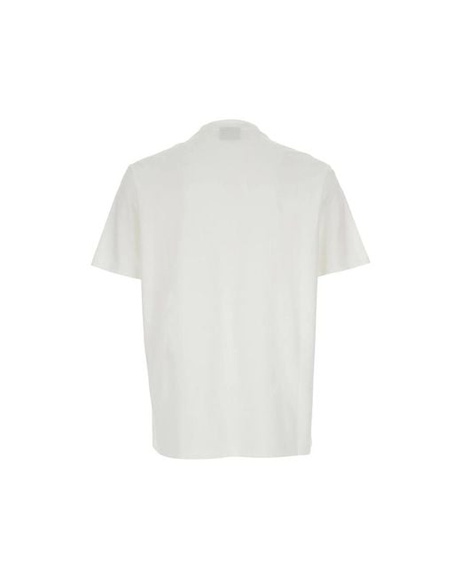 Emporio Armani White Logo-Patch T-Shirt for men