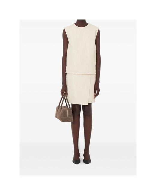 Loulou de Saison White Fiza Ostrich-Effect Zip Top