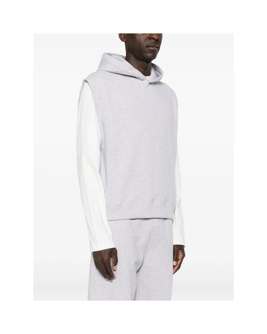 Woc White Sleeveless Hoodie for men