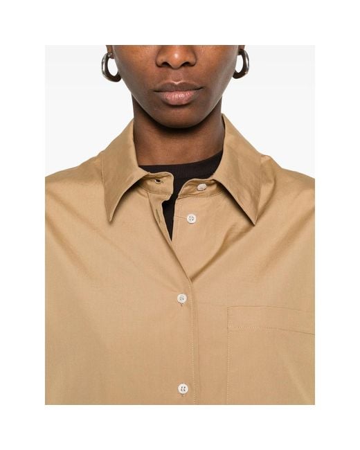 Loulou de Saison Natural Pocket Curved Hem Shirt