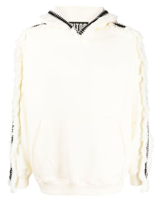 RITOS White Embroidered-Detail Hoodie for men