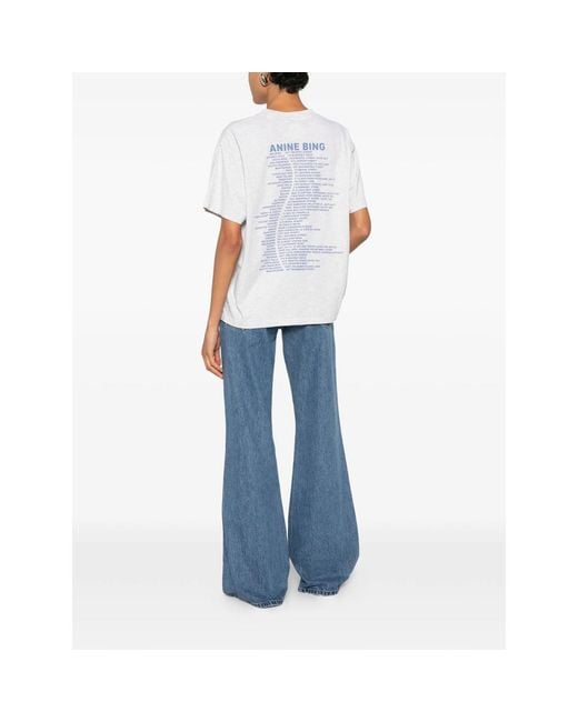 Anine Bing White Cade Logo-Print Cotton T-Shirt