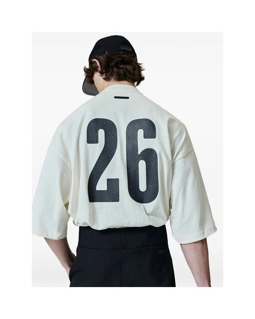 Fear Of God White Merch Tee Logo-Print Drop-Shoulder T-Shirt for men