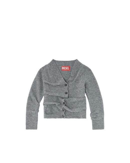 DIESEL Gray Cropped Cardigan