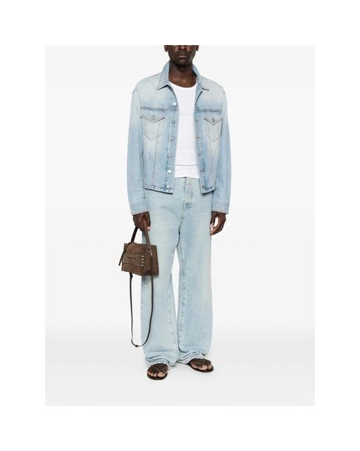 ERL Blue Flap-Pocket Denim Jacket for men