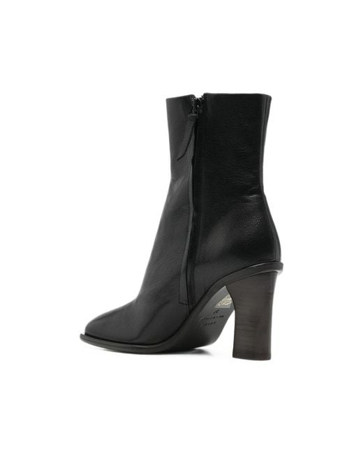 Soeur Black Lollie Grained Leather Ankle Boots