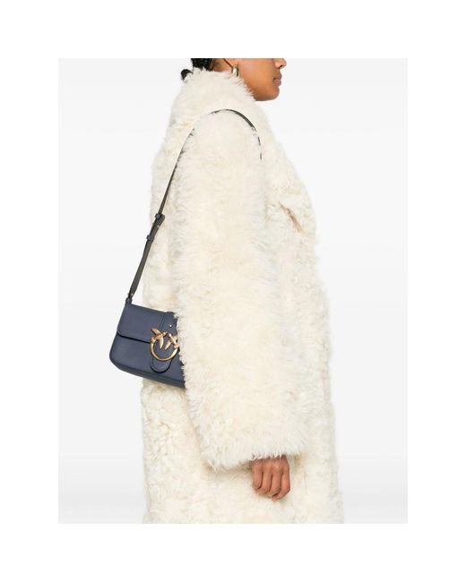 Pinko Blue Love Birds Buckle-Embellished Satchel