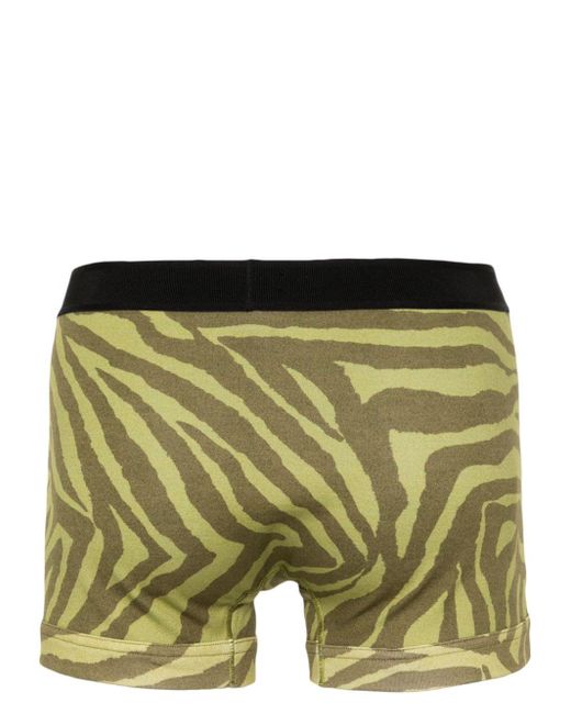 Tom Ford Green Patterned Stretch-Cotton Briefs for men