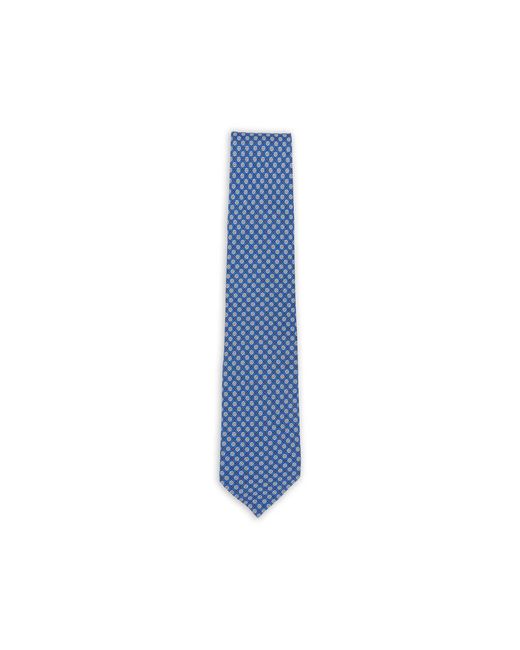 Barba Napoli Blue Floral-Pattern Tie for men