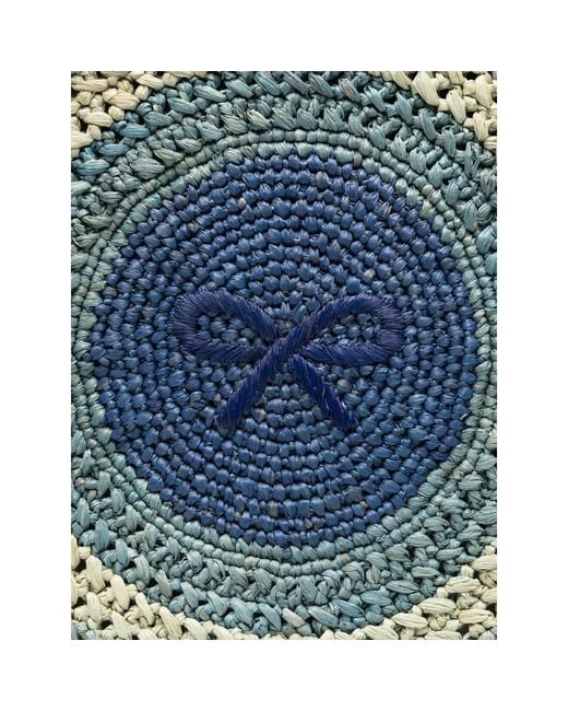 Anya Hindmarch Blue Tote Bag Raffia