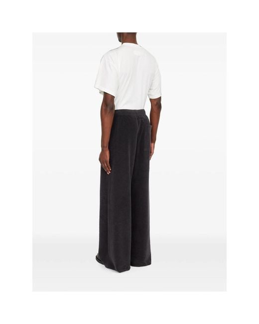 MM6 by Maison Margiela Black Brushed Fleece Cotton Sweatpants for men
