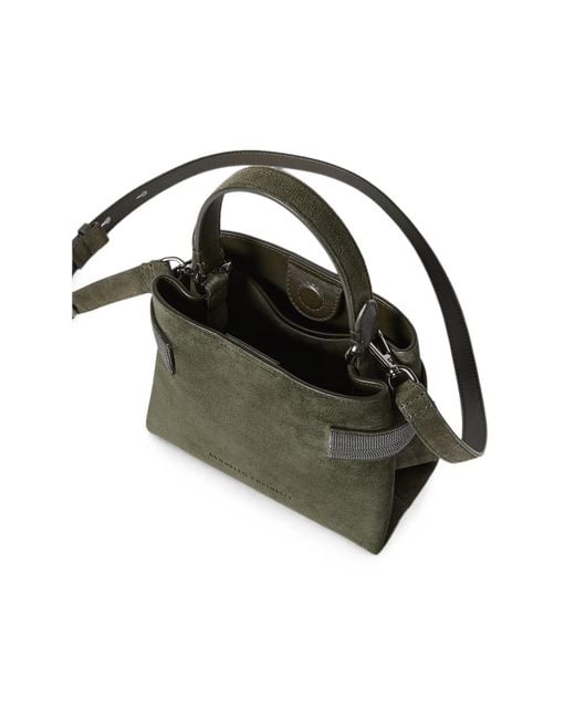 Brunello Cucinelli Green Essence Small Top-Handle Bag