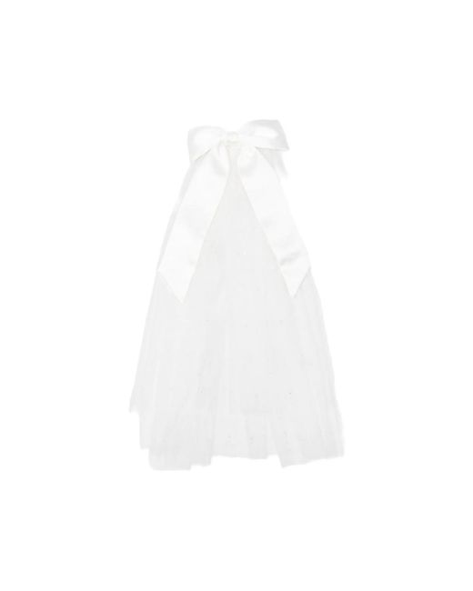 Self-Portrait White Bow-Embellished Veil
