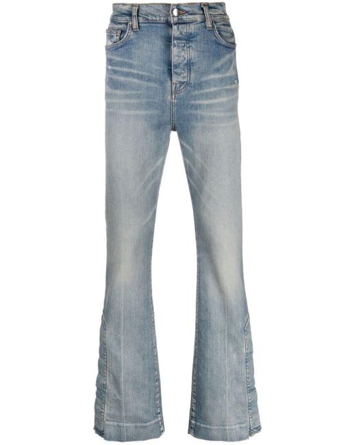 Amiri Denim Stack Distressed-effect Flared Jeans in Blue for Men - Save ...