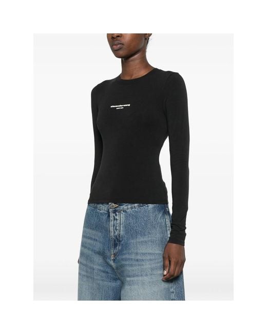 Alexander Wang Black Layered-Detail Ribbed-Knit Top