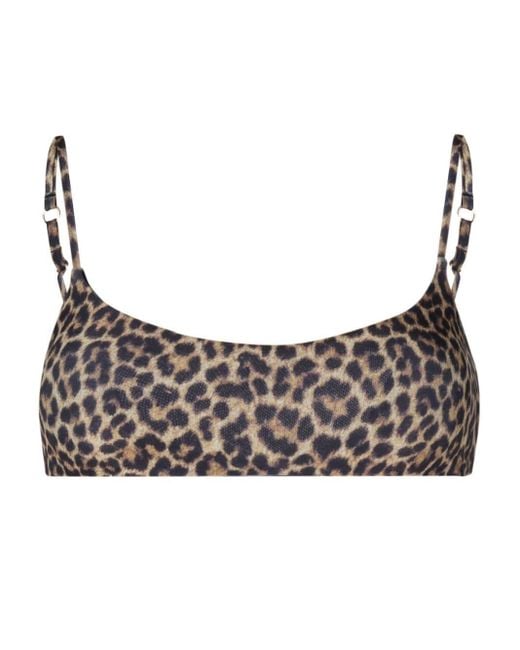 MATINEÉ Gray Leopard-Print Bikini Top