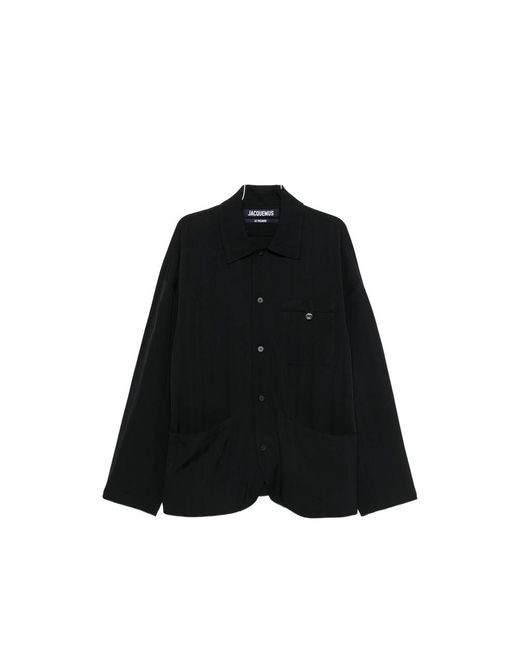 Jacquemus Black The Strada Patch-Pocket Shirt Jacket for men