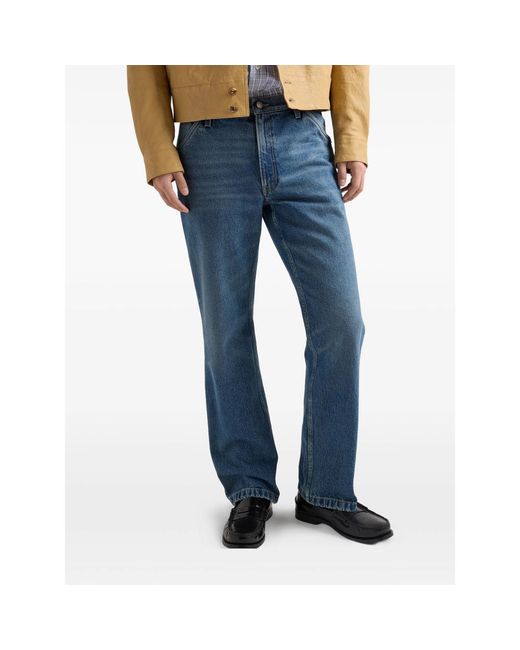 Prada Blue Cotton Washed Jeans for men