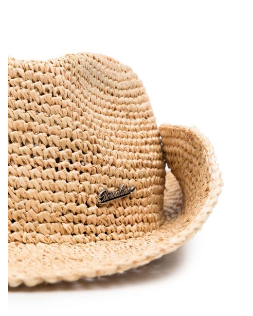 Borsalino Natural Australia Straw Wide-brim Hat for men