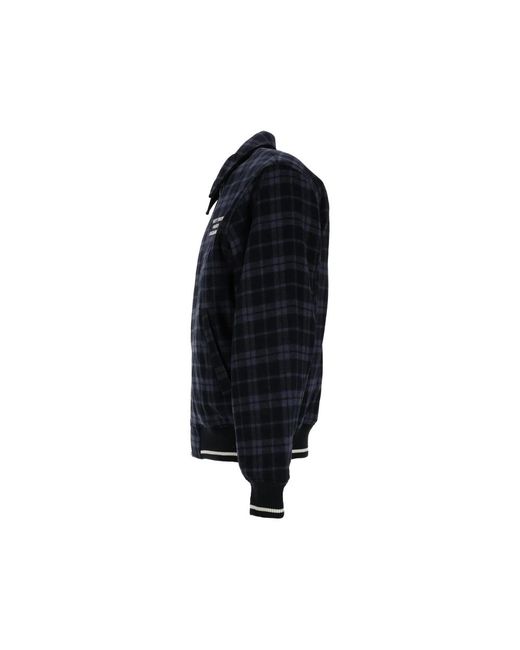 Drole de Monsieur Black Check-Pattern Slogan Jacket for men