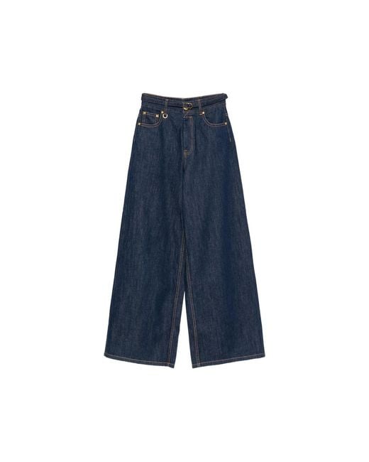 Zimmermann Blue High-Waisted Wide-Leg Jeans