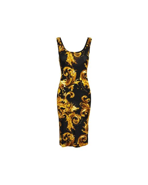 Versace Jeans Couture Metallic Watercolor Couture-Print Dress