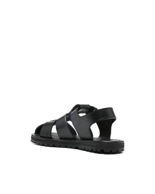 Studio Nicholson Black Sandom Leather Sandals