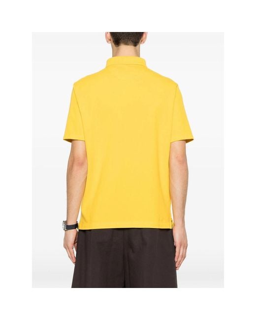 Isaia Yellow Polo Shirts for men