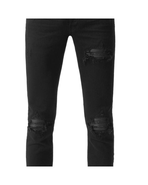 Amiri Black Mx1 Distressed Skinny Jeans for men