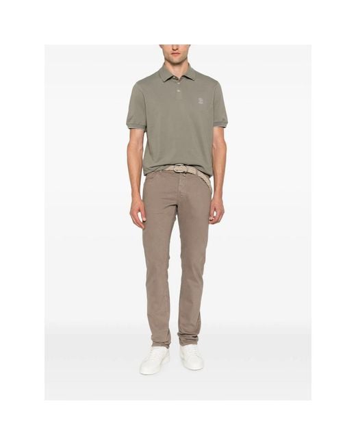 Jacob Cohen Gray Nick Logo-Patch Straight-Leg Trousers for men