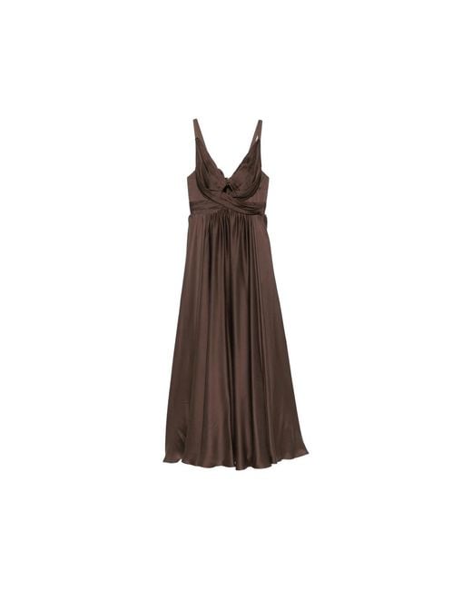 Zimmermann Brown Ruched Cut-Out Maxi Dress
