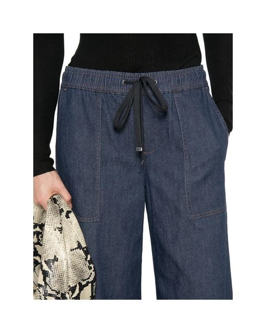 7 For All Mankind Blue Halona Wide-Leg Jeans