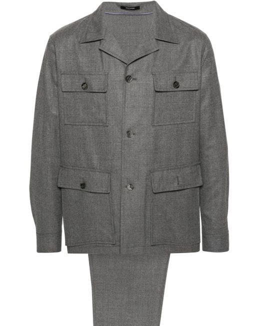 Tagliatore Gray Virgin-Wool-Blend Suit for men