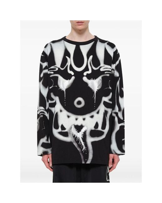 Y-3 Black Chito Graphic Long-Sleeve T-Shirt for men