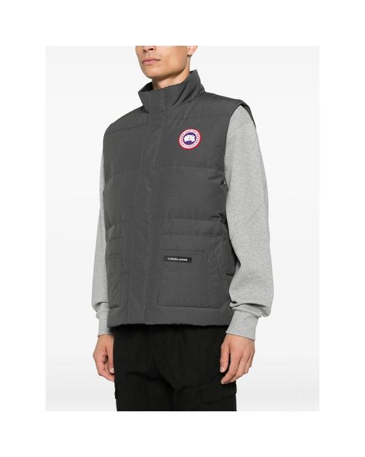 Canada Goose Gray Quilted Logo-Patch Gilet for men