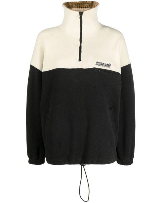 Étoile Isabel Marant Black Colour-block Fleece Sweatshirt