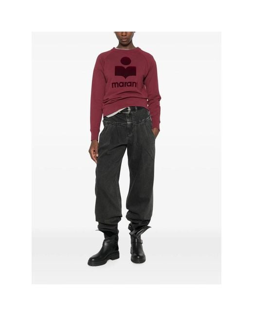 Isabel Marant Red Milly Logo-Print Sweatshirt