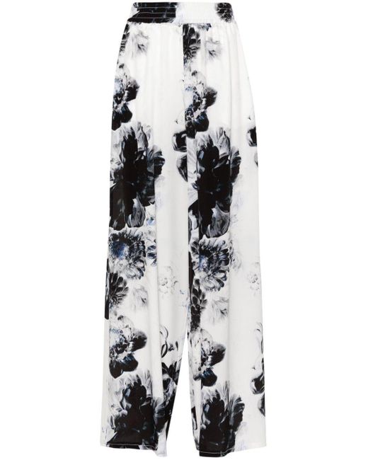 Alexander McQueen White Floral Trousers