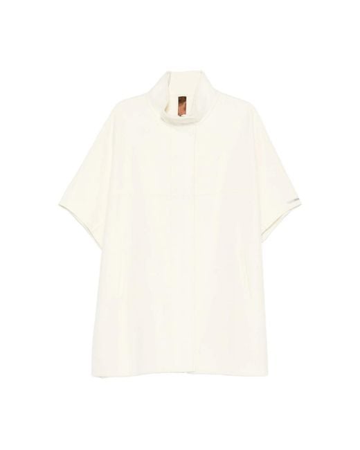 GLOX White High-Neck Panelled Jacket
