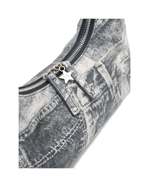 MARGE SHERWOOD Gray Printed Charm-Detail Shoulder Bag
