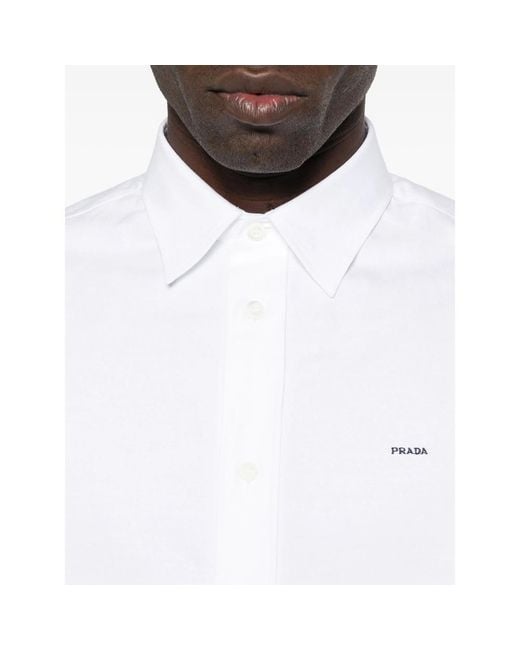 Prada White Oxford Cotton Shirt for men