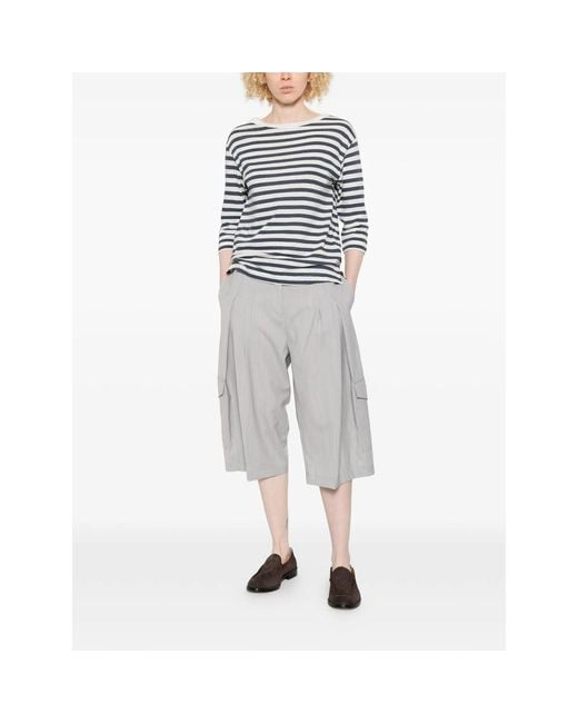 Majestic Filatures Blue Striped T-Shirt