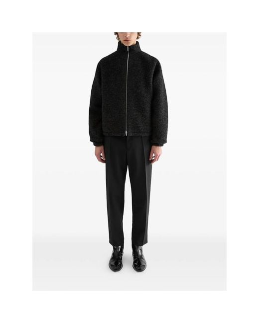 Jil Sander Black Tapered Cropped-Leg Trousers for men