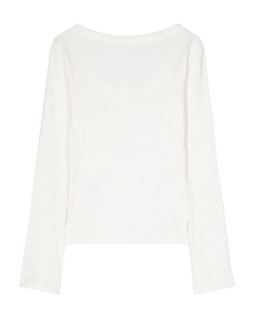 Ba&sh White Tiana Long-Sleeve T-Shirt