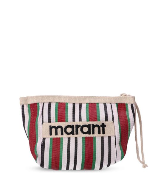 Isabel Marant White Powden Striped Clutch Bag