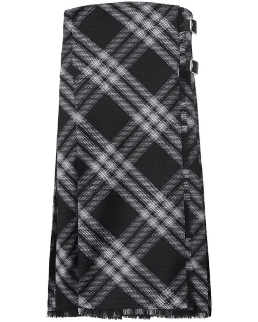 Burberry Black Checked Wrap Minidress