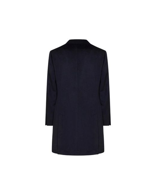 Brunello Cucinelli Blue Single-Breasted Notch-Lapel Coat for men