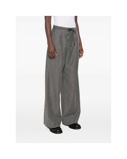 Soeur Gray Hugues Drawstring Wide-Leg Palazzo Pants