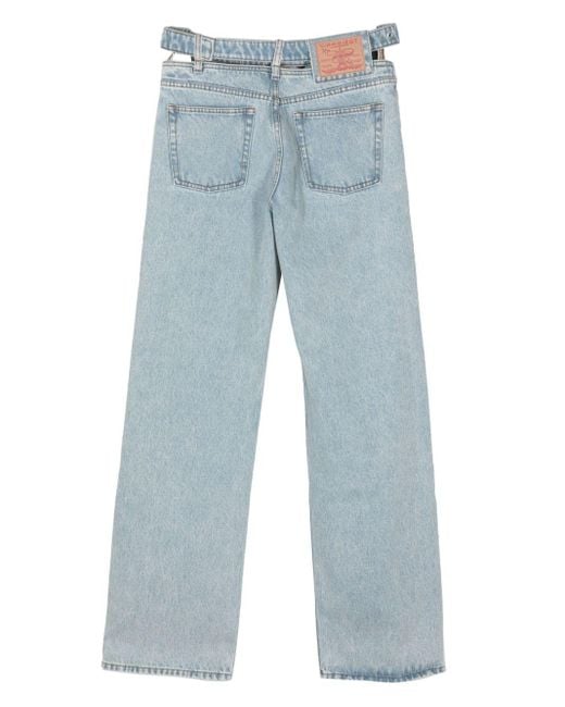 Y. Project Blue Belted Wide-Leg Jeans